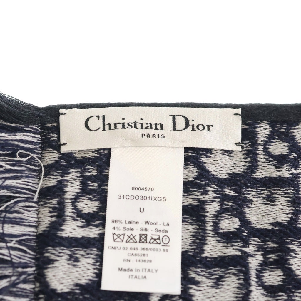 Christian Dior(クリスチャンディオール) ロゴ オブリーク ビッグ マフラー マフラー ネイビー シルク混 31CDO301IXGS レディース