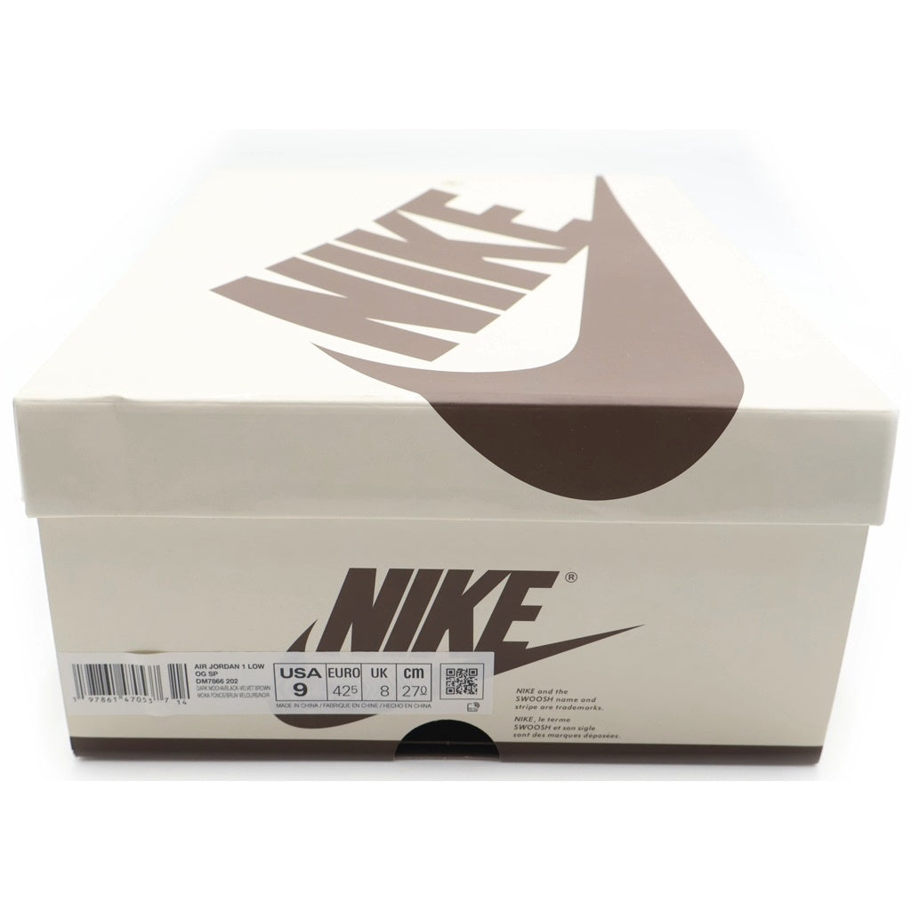 NIKE(ナイキ) ×TRAVIS SCOTT AIR JORDAN 1 LOW OG SP VELVET BROWN トラヴィススコット エアジョーダン 1 ベルベット ローカットスニーカー US9/27.0cm DM7866-202