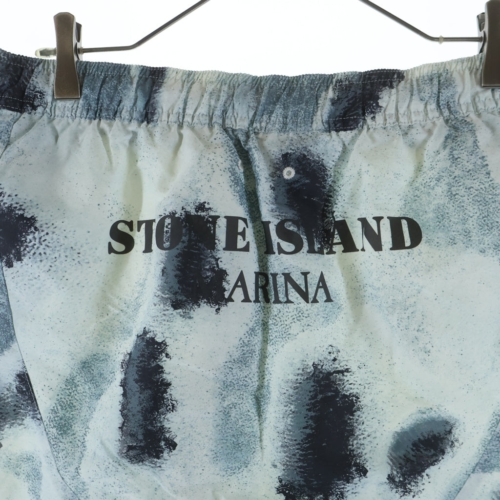 STONE ISLAND(ストーンアイランド) Leaf Camo Nylon Shorts ナイロン リーフカモ ショートパンツ ホワイト/ブルー 7615B04X8