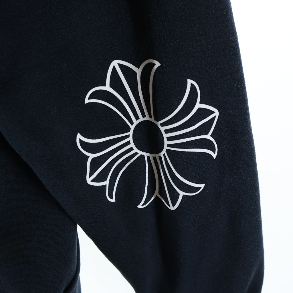 CHROME HEARTS(クロムハーツ) 裏地サーマル スクロールラベルプリント ダガージップアップパーカー フーディ ブラック
