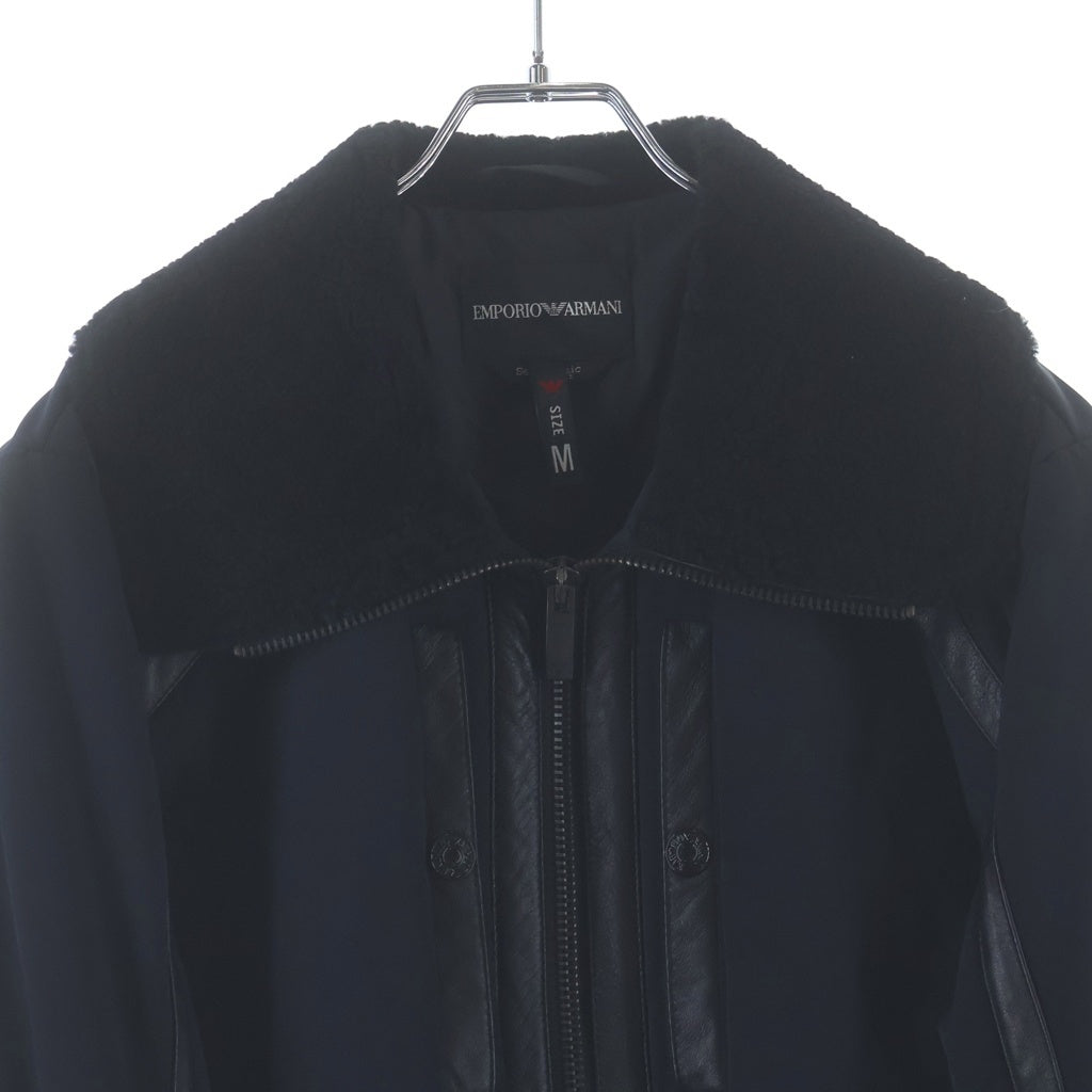 EMPORIO ARMANI(エンポリオアルマーニ) ライダース パファー 切り替え ジャケット ブラック