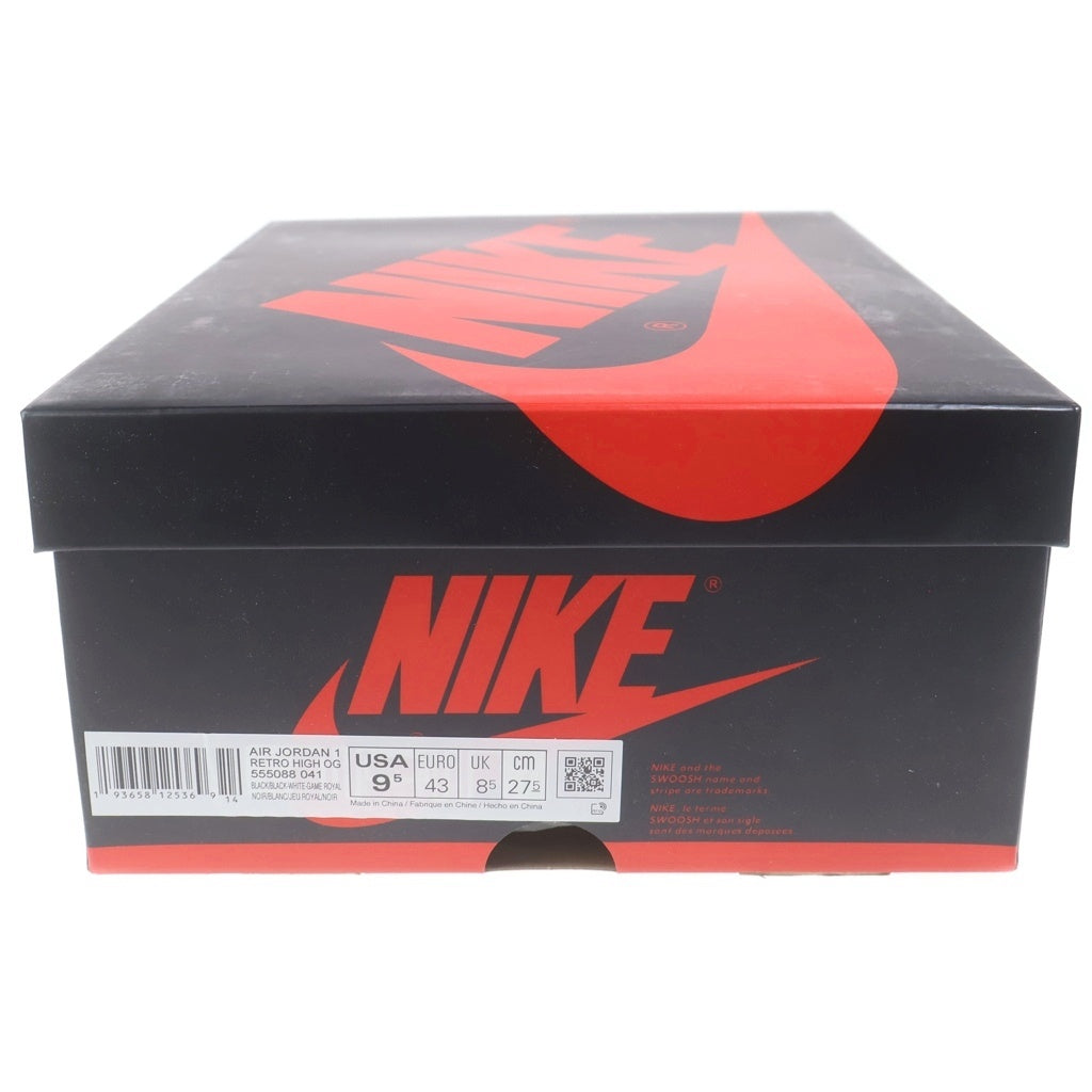 NIKE(ナイキ) AIR JORDAN1 RETRO HIGH OG ROYAL TOE エアジョーダン1 レトロ ロイヤルトゥ ハイカットスニーカー ホワイト/ブルー US9.5/27.5cm 555088-041