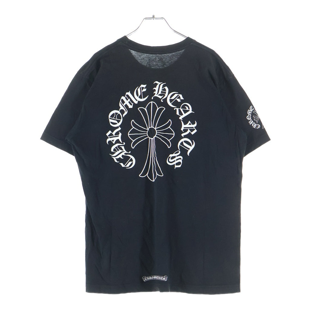 CHROME HEARTS(クロムハーツ) Back Cross Neck Logo Tee バッククロスネックロゴ半袖Tシャツ ポケット付き ブラック