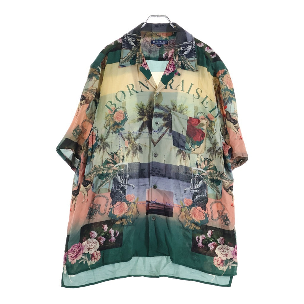 BORN X RAISED(ボーンアンドレイズド) Indian Summer Print Button Up Shirt インディアン サマー プリント ボタン アップ 半袖シャツ マルチ