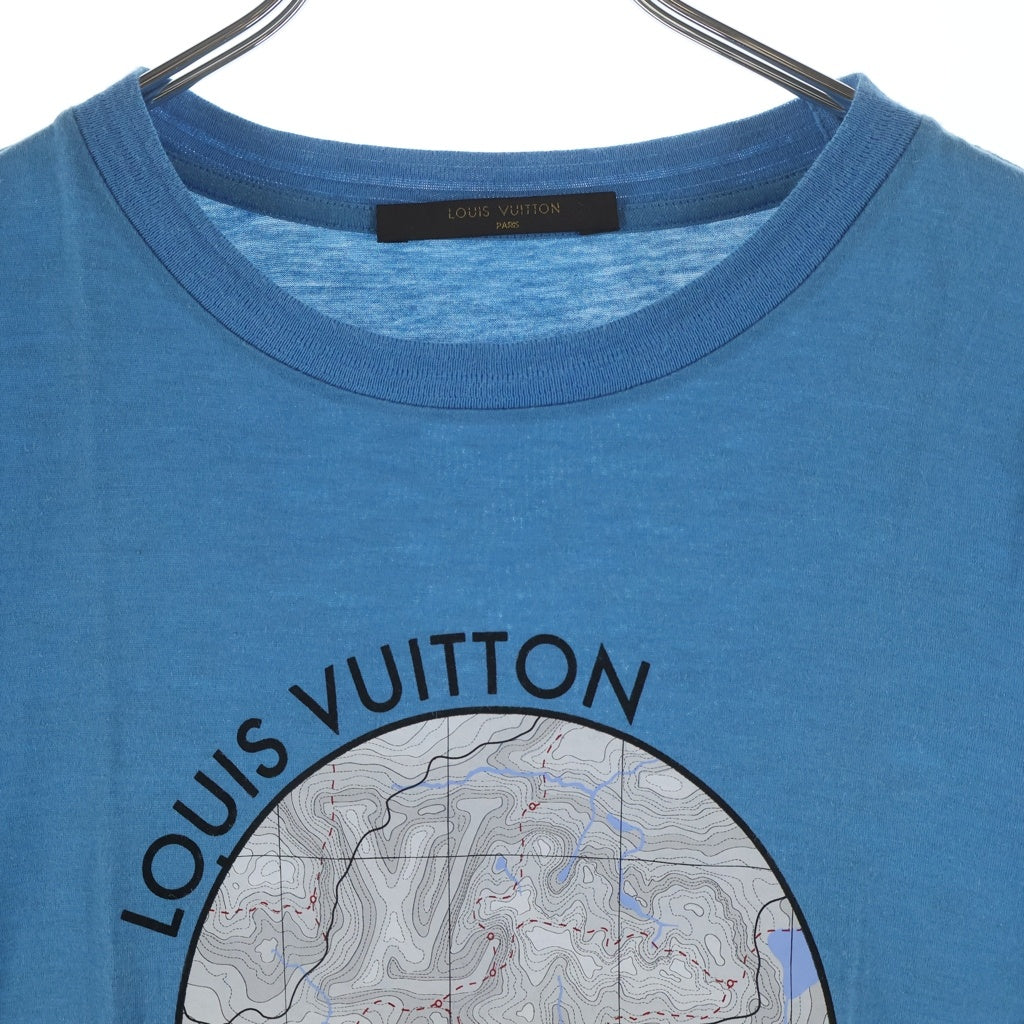 LOUIS VUITTON(ルイヴィトン) 13AW Front Print Tee フロントプリント半袖Tシャツ カットソー ブルー RM132M H4JR12JDY