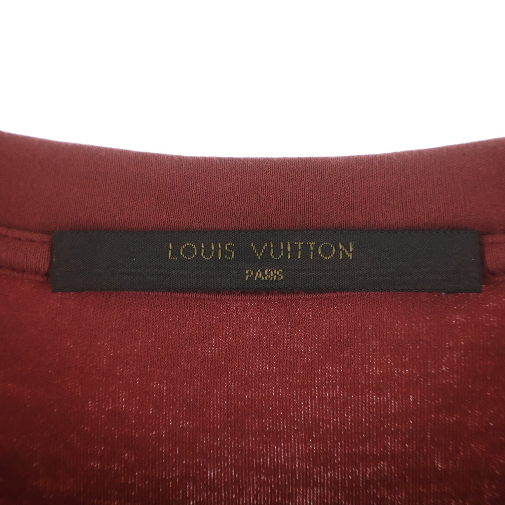 LOUIS VUITTON(ルイヴィトン) 15SS モノグラム チェックポケット シルク混 クルーネック半袖Tシャツ カットソー レッド RM151M H7Y20WCMS