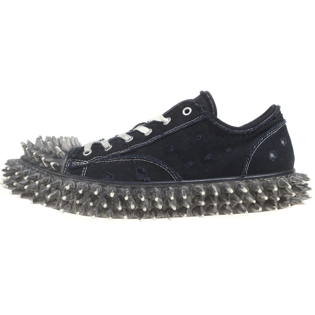 doublet(ダブレット) 26SS DIRTY SPIKE TOE CAP CANVAS SNEAKER ダーティ スパイク トゥ キャップ キャンバス ローカットスニーカー ブラック 26SS76FT67