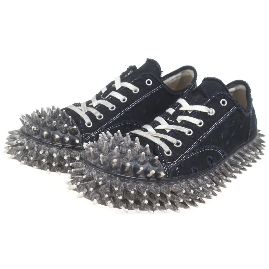 doublet(ダブレット) 26SS DIRTY SPIKE TOE CAP CANVAS SNEAKER ダーティ スパイク トゥ キャップ キャンバス ローカットスニーカー ブラック 26SS76FT67