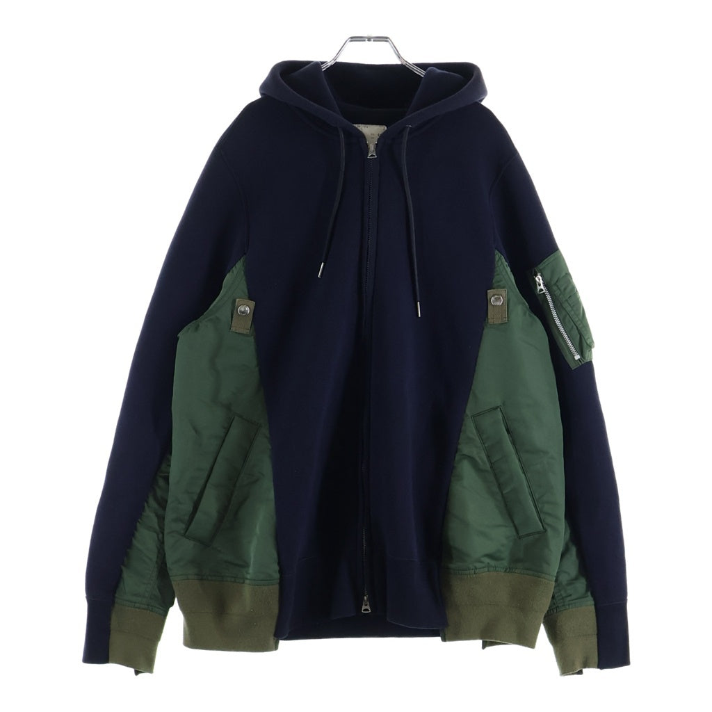 Sacai(サカイ) Sponge Sweat Nylon Twill Hoodie ナイロンドッキング