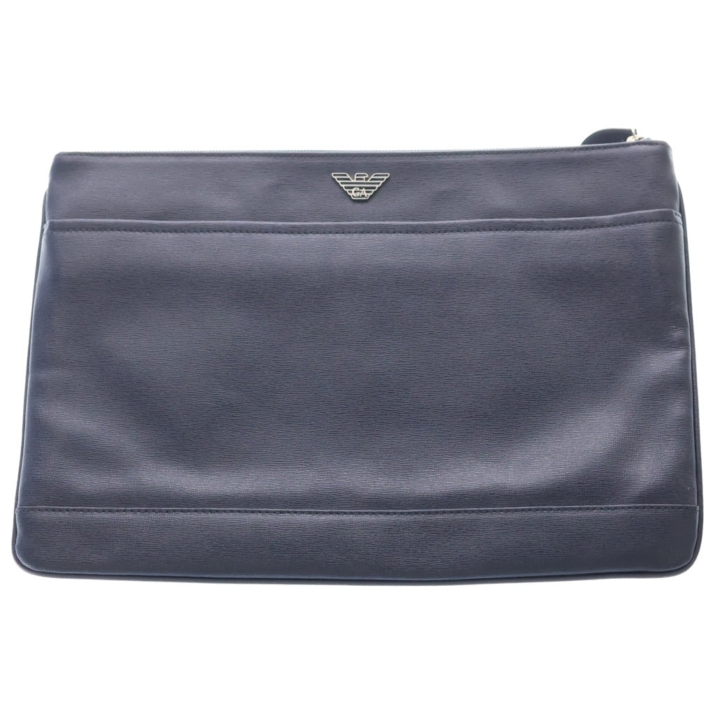 EMPORIO ARMANI(エンポリオアルマーニ) Leather clutch bag レザー クラッチ バッグ ネイビー YC91E Y4P019