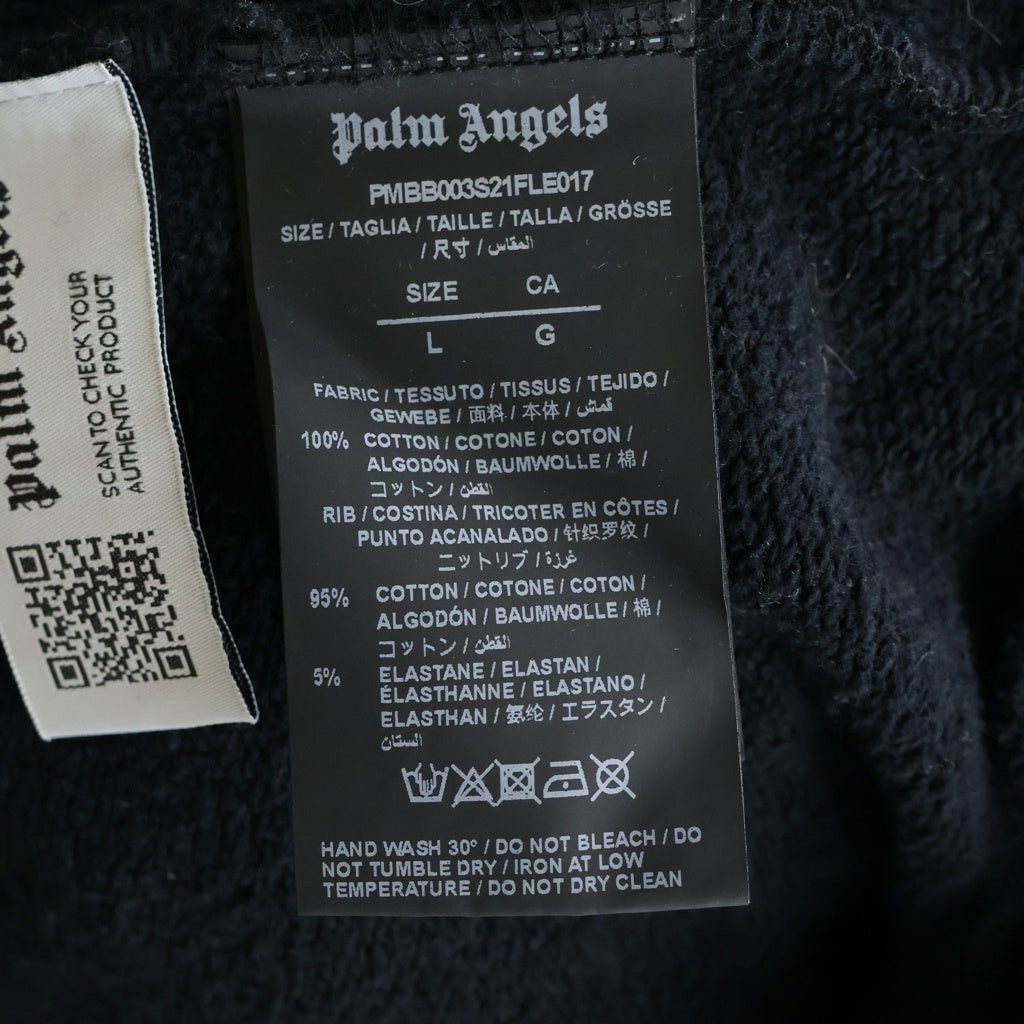 Palm Angels(パームエンジェルス) 21AW St.Moritz Heart Sprayed Hoody サンモリッツ ハート スプレード フーディー プルオーバーパーカー ブラック PMBB003S221FLE017