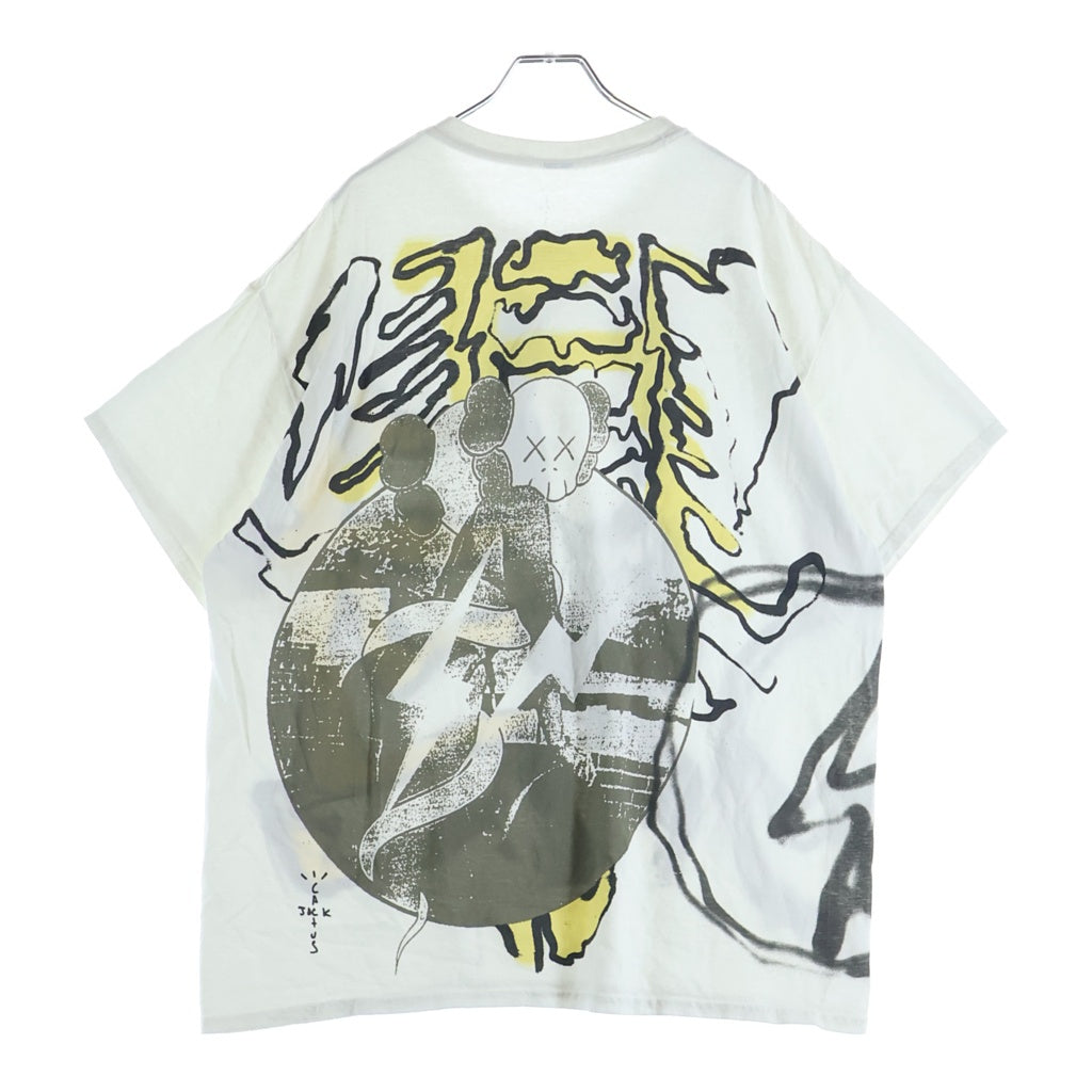 TRAVIS SCOTT(トラヴィススコット) ×CACTUS JACK+KAWS FOR FRAGMENT S/S T-SHIRT ×カクタス ジャック + カウズ フラグメント グラフィックプリント 半袖Tシャツ ホワイト