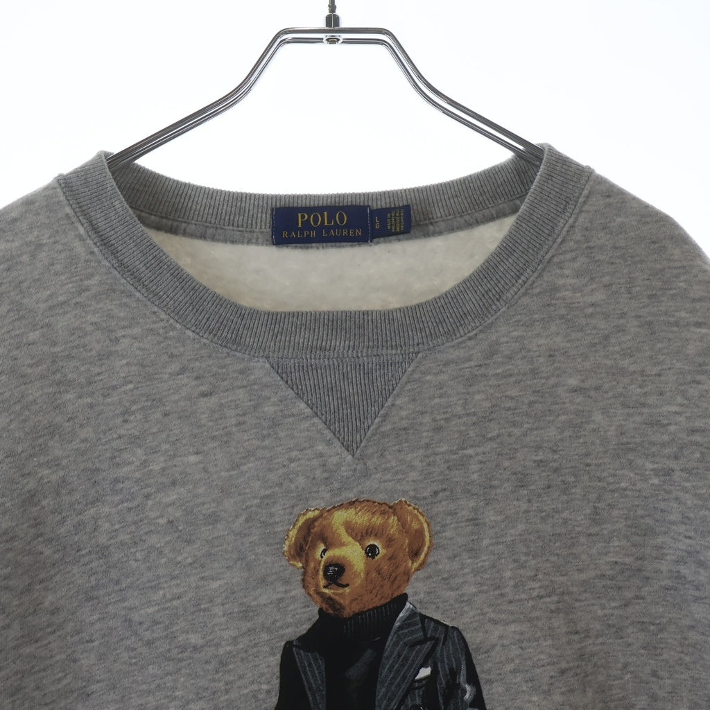 POLO RALPH LAUREN(ポロラルフローレン) SUIT BEAR BEAR FLEECE SWEATSHIRT スーツ ベア ベア フリース スウェットシャツ グレー 710766808002