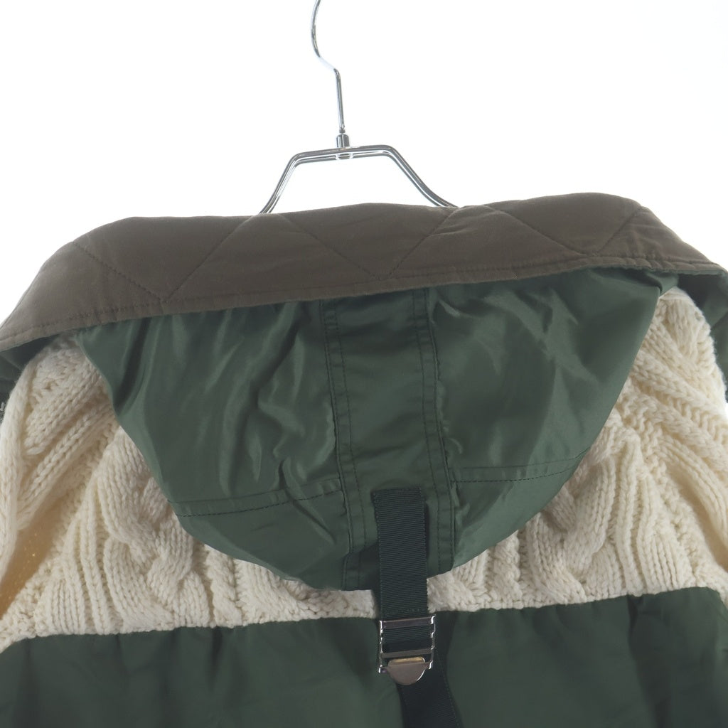 Sacai(サカイ) 19AW CABLE KNIT×MA-1 ドッキングニットブルゾン ジャケット ネイビー/カーキ/ホワイト 19-04577