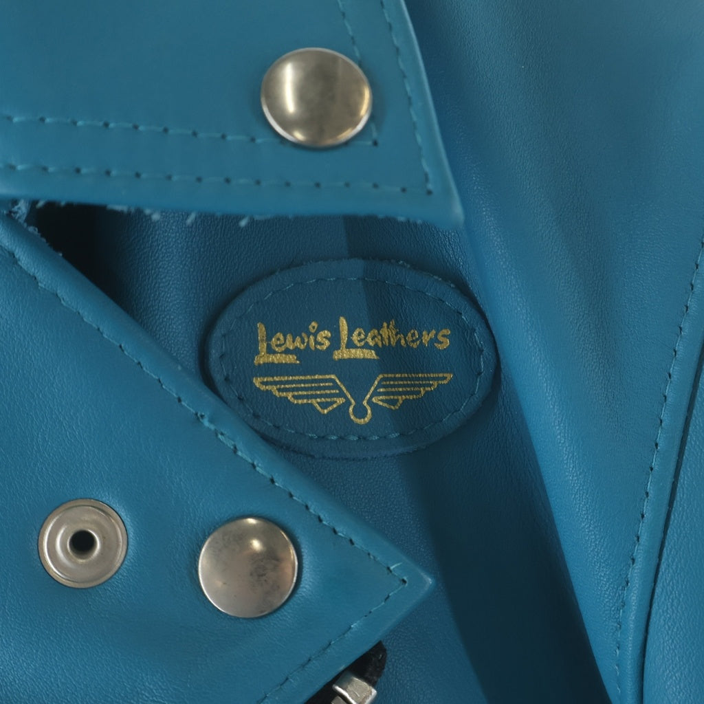 Lewis Leathers(ルイスレザー) CYCLONE TIGHT FIT サイクロン タイトフィット ジップアップ ダブルライダース レザー ジャケット ターコイズブルー