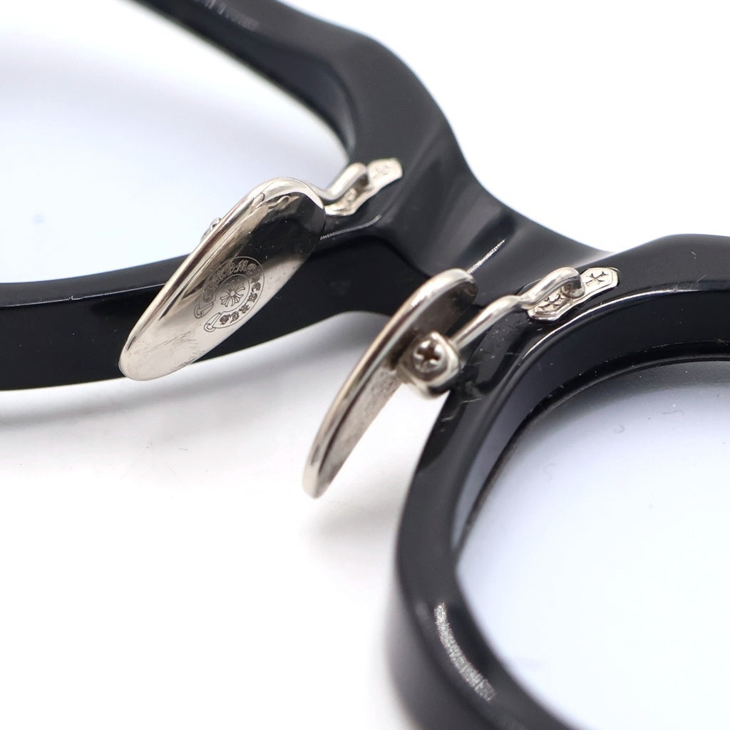 CHROME HEARTS(クロムハーツ) CUMPTION-A サイドフレアニー シルバーフレーム ウェリントンサングラス アイウェア 眼鏡 ブラック/シルバー