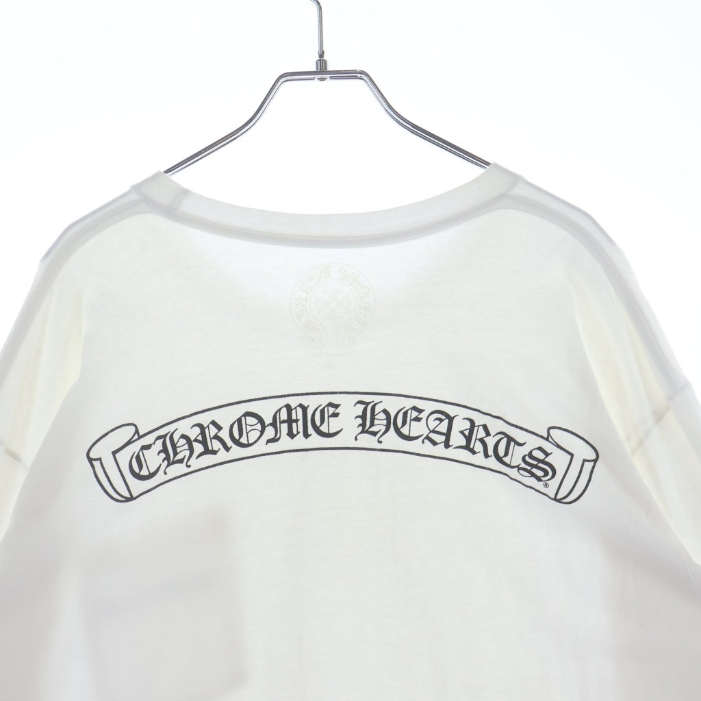 CHROME HEARTS(クロムハーツ) MLTCOL CEM CRS L/S TEE マルチカラー セメタリークロス クルーネック長袖Tシャツカットソー ロンT ホワイト
