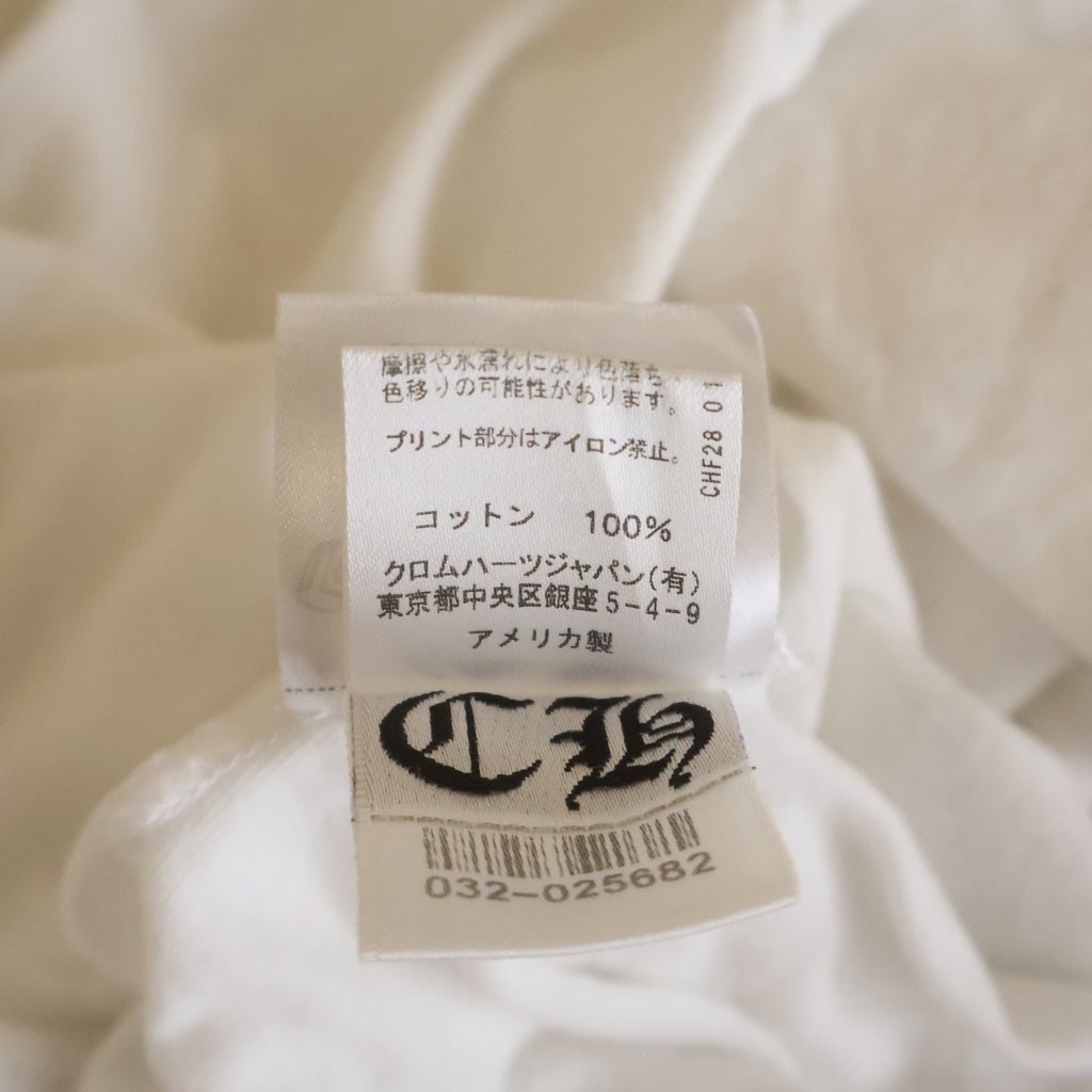 CHROME HEARTS(クロムハーツ) MLTCOL CEM CRS L/S TEE マルチカラー セメタリークロス クルーネック長袖Tシャツカットソー ロンT ホワイト