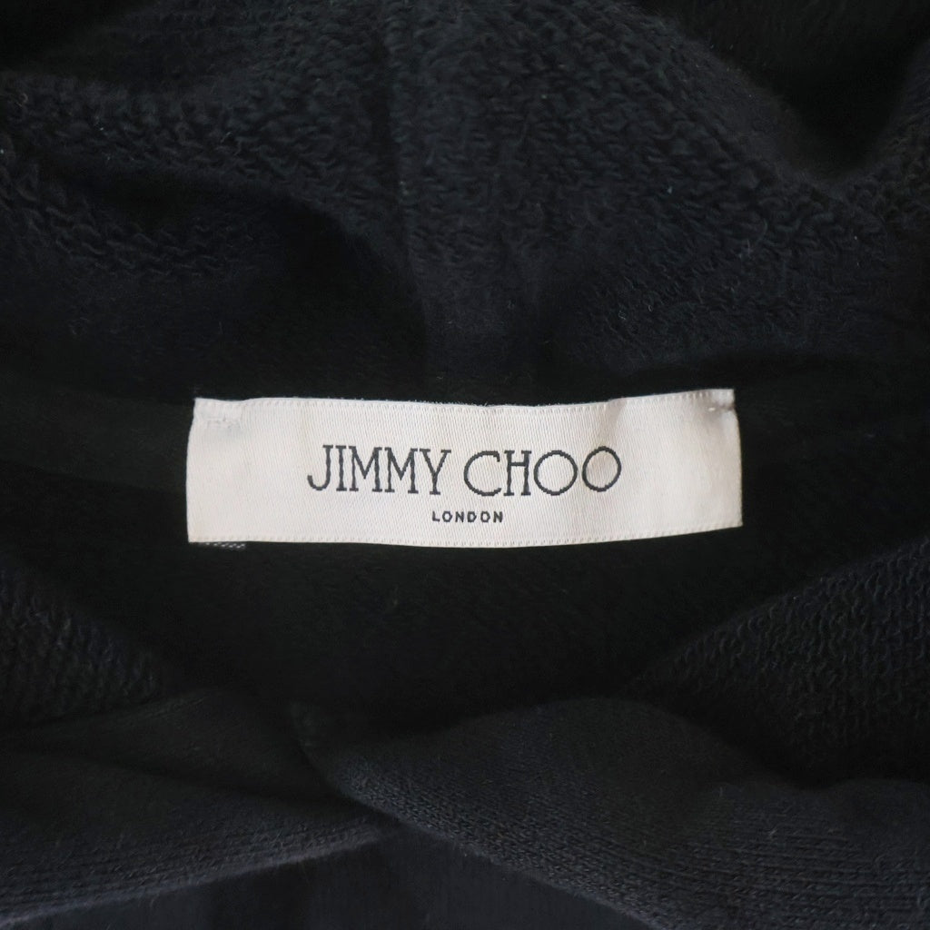 JIMMY CHOO(ジミーチュウ) ロゴプリント プルオーバー フーディー スウェット パーカー ブラック