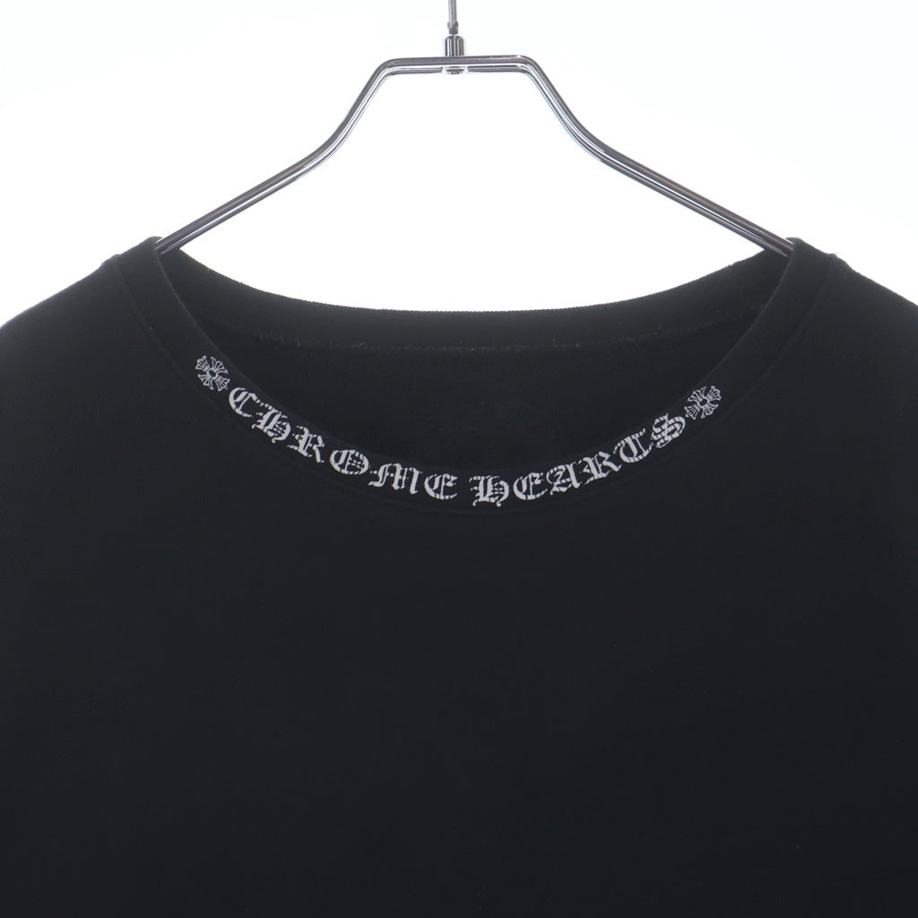 CHROME HEARTS(クロムハーツ) Neck Logo Crewneck Sweatshirt ネックロゴ クルーネックスウェットシャツ トレーナー 袖ロゴプリント ブラック