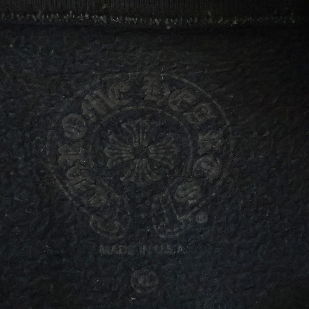 CHROME HEARTS(クロムハーツ) Neck Logo Crewneck Sweatshirt ネックロゴ クルーネックスウェットシャツ トレーナー 袖ロゴプリント ブラック