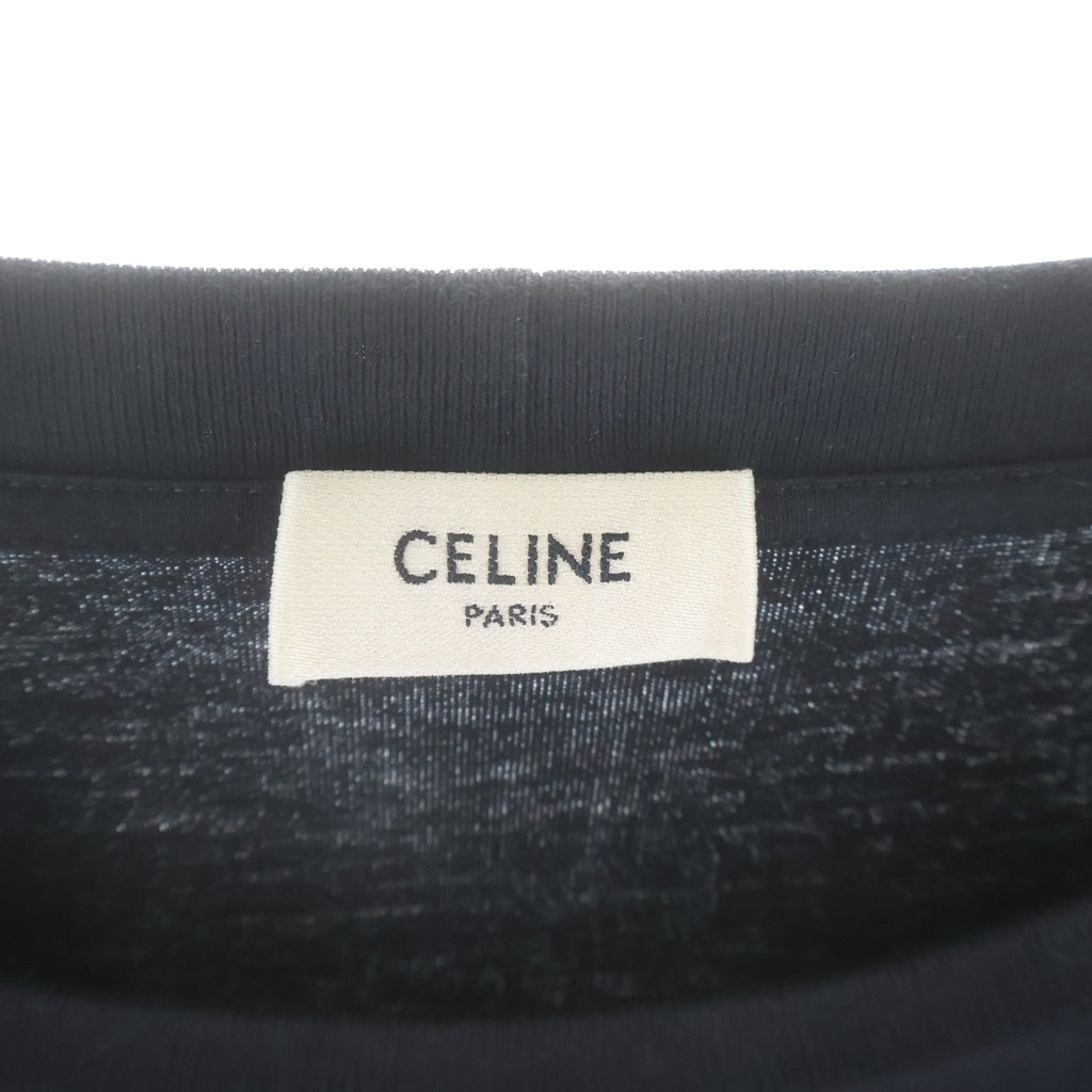 CELINE(セリーヌ) 22SS Gradient Logo Print Cotton Tee 2X10B671Q グラデーション ロゴ クルーネック半袖Tシャツカットソー ブラック