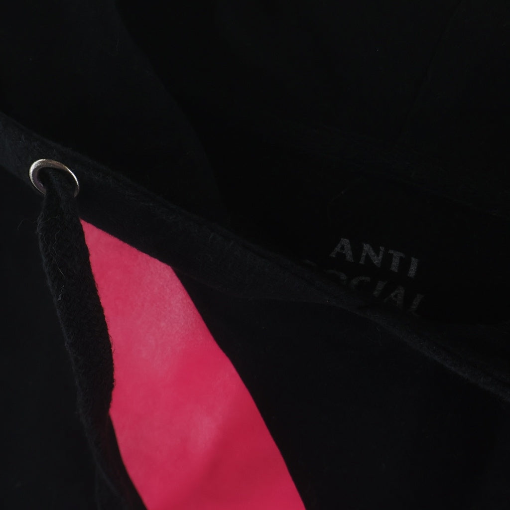 ANTI SOCIAL SOCIAL CLUB(アンチソーシャルソーシャルクラブ) ×PLAYBOY LOGO PRINT PULLOVER HOODIE ×プレイボーイ ロゴプリント プルオーバーパーカー フーディ ブラック