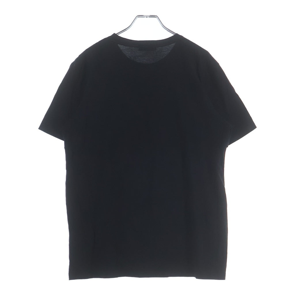 BALMAIN(バルマン) ロゴフロッキープリント コットン 半袖Tシャツ カットソー ブラック
