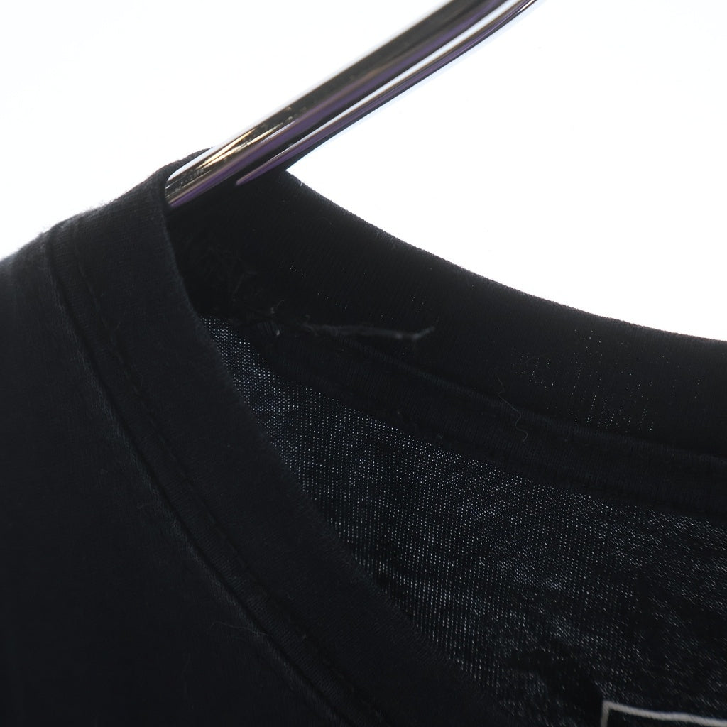 BALMAIN(バルマン) ロゴフロッキープリント コットン 半袖Tシャツ カットソー ブラック