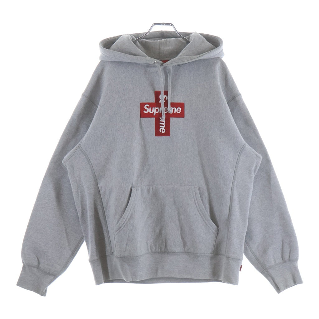 SUPREME(シュプリーム) 20AW Cross Box Logo Hooded Sweatshirt クロスボックスロゴ プルオーバースウェットパーカー フーディ グレー