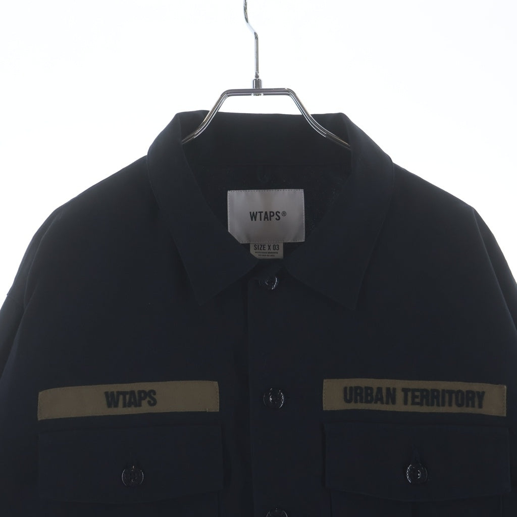 WTAPS(ダブルタップス) 20AW BUDS/LS/COTTON. SATIN バッツ コットンサテン ミリタリー 長袖シャツ ブラック 202BRDT-SHM01
