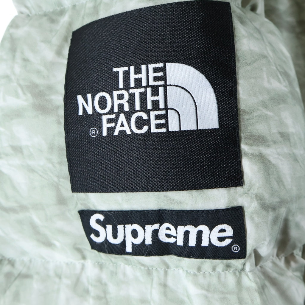 THE NORTH FACE(ザノースフェイス) ×Supreme Nuptse Jacket White Paper Print ×シュプリーム ヌプシ ダウンジャケット ホワイトペーパープリント ホワイト ND91806I