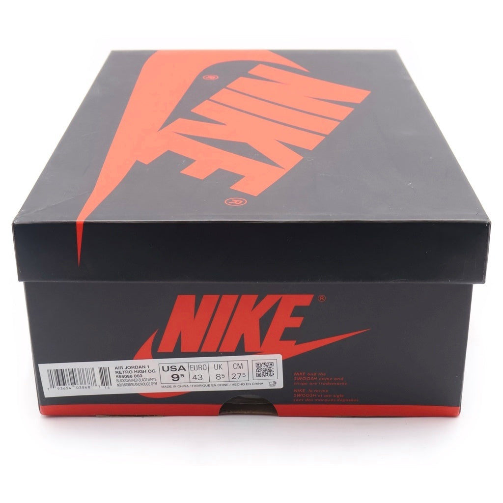 NIKE(ナイキ) AIR JORDAN 1 RETRO HIGH OG BLACK GYM RED エアジョーダン1 レトロ ハイカットスニーカー ブラック US9.5/27.5cm 555088-060