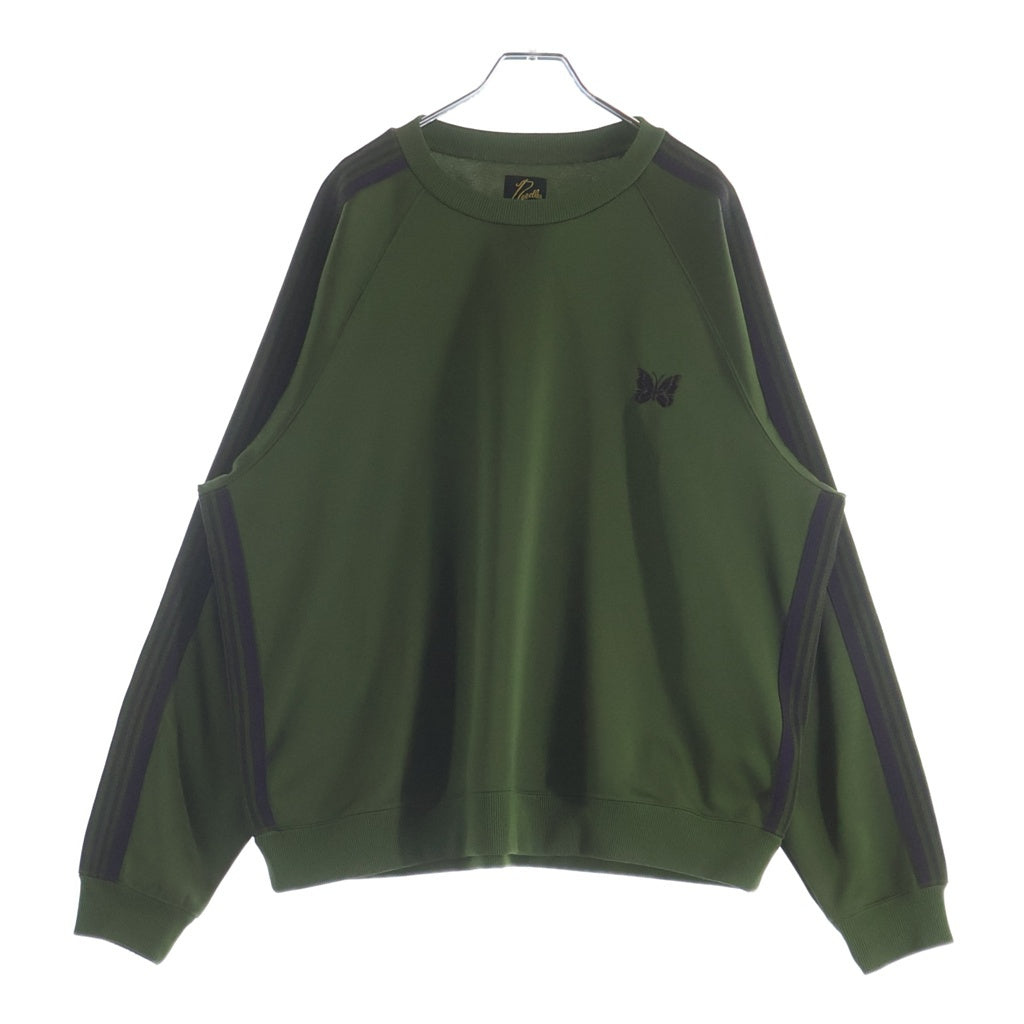 Needles(ニードルス) TRACK CREW NECK SHIRT ロゴエンブロイダリーデザイン クルーネック トラックスウェット トレーナー グリーン OT227