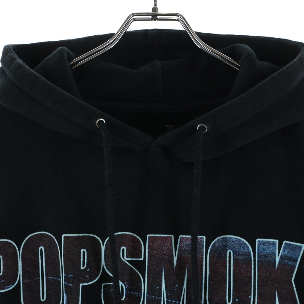 VLONE(ヴィーロン) ×Pop Smoke Wraith Hoodie ×ポップスモーク ロゴプリント プルオーバーパーカー フーディ ブラック