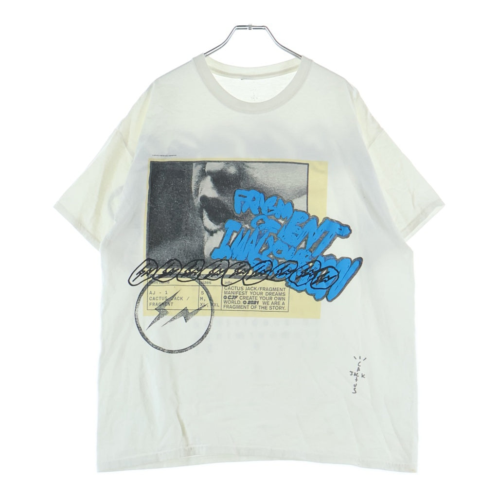 TRAVIS SCOTT(トラヴィススコット) Cactus Jack ×Fragment Manifest Tee カクタスジャック ×フラグメント マニフェスト 半袖Tシャツ カットソー ホワイト
