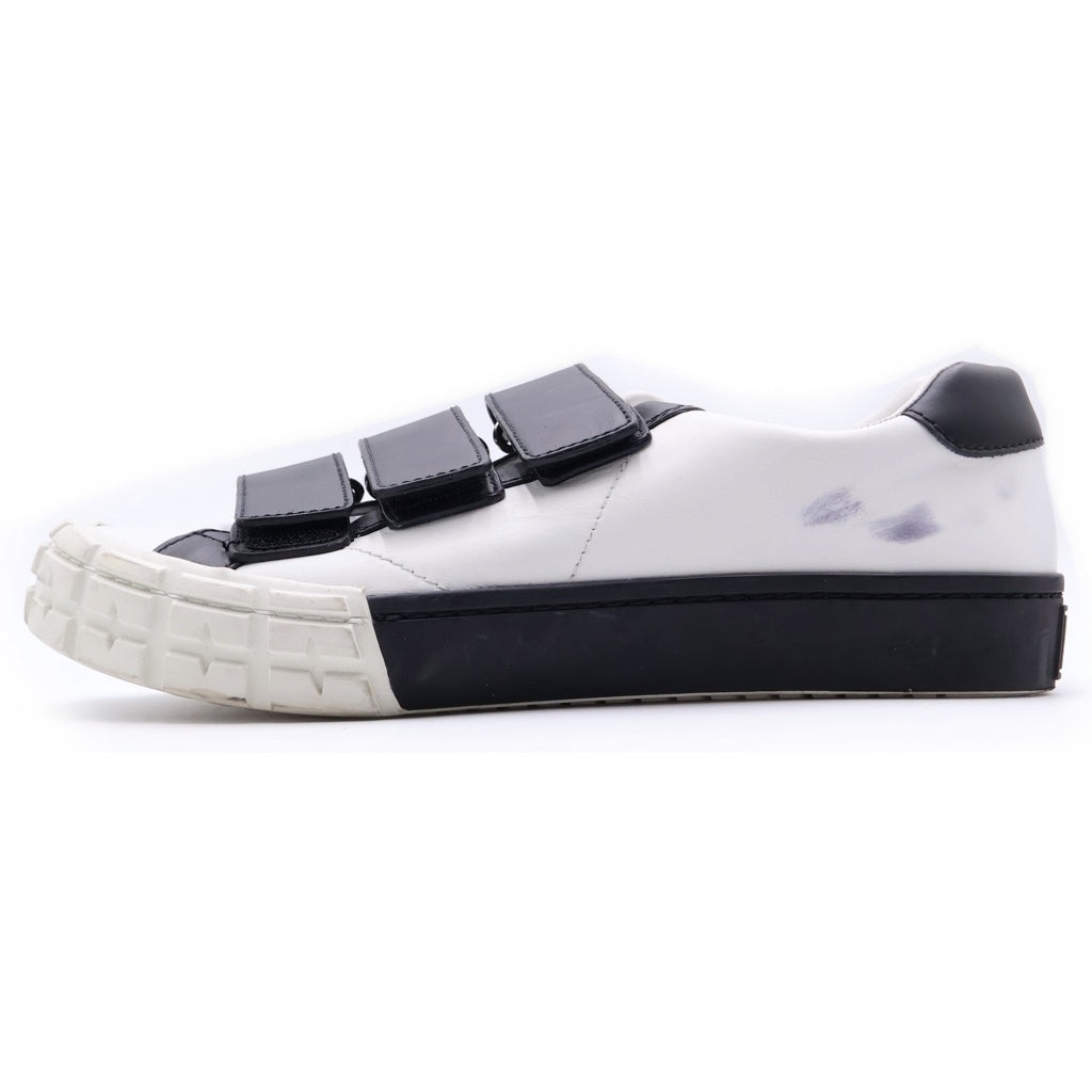 PRADA(プラダ) ベロクロ レザー ローカットスニーカー ホワイト/ブラック 20G068