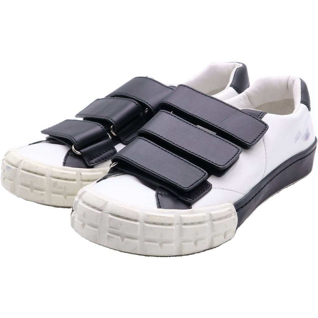 PRADA(プラダ) ベロクロ レザー ローカットスニーカー ホワイト/ブラック 20G068