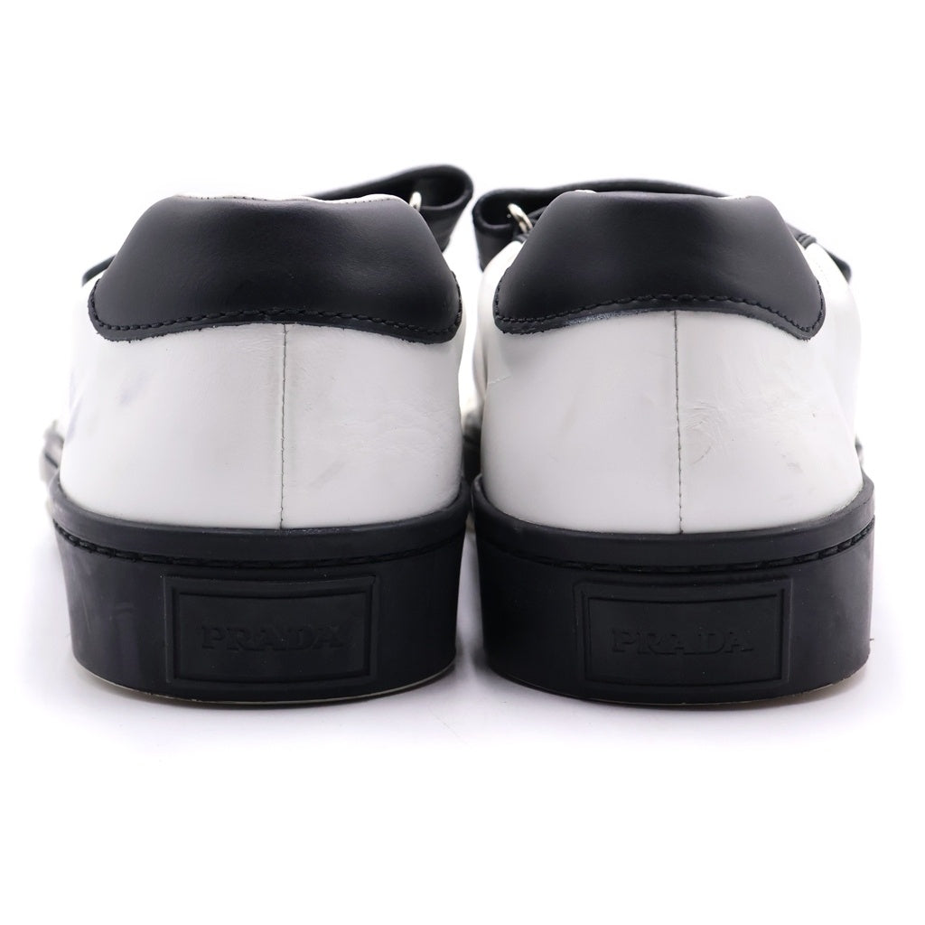 PRADA(プラダ) ベロクロ レザー ローカットスニーカー ホワイト/ブラック 20G068