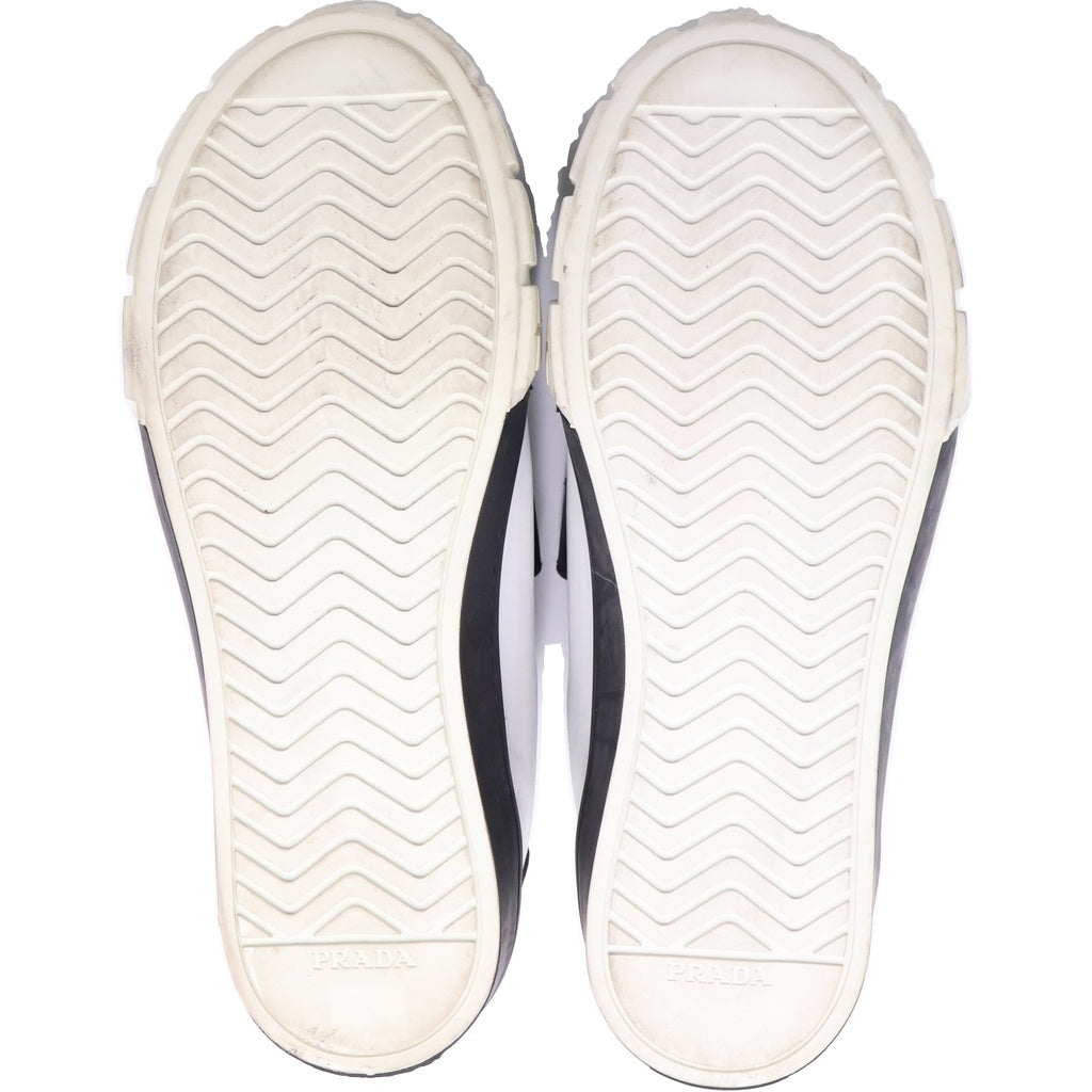 PRADA(プラダ) ベロクロ レザー ローカットスニーカー ホワイト/ブラック 20G068