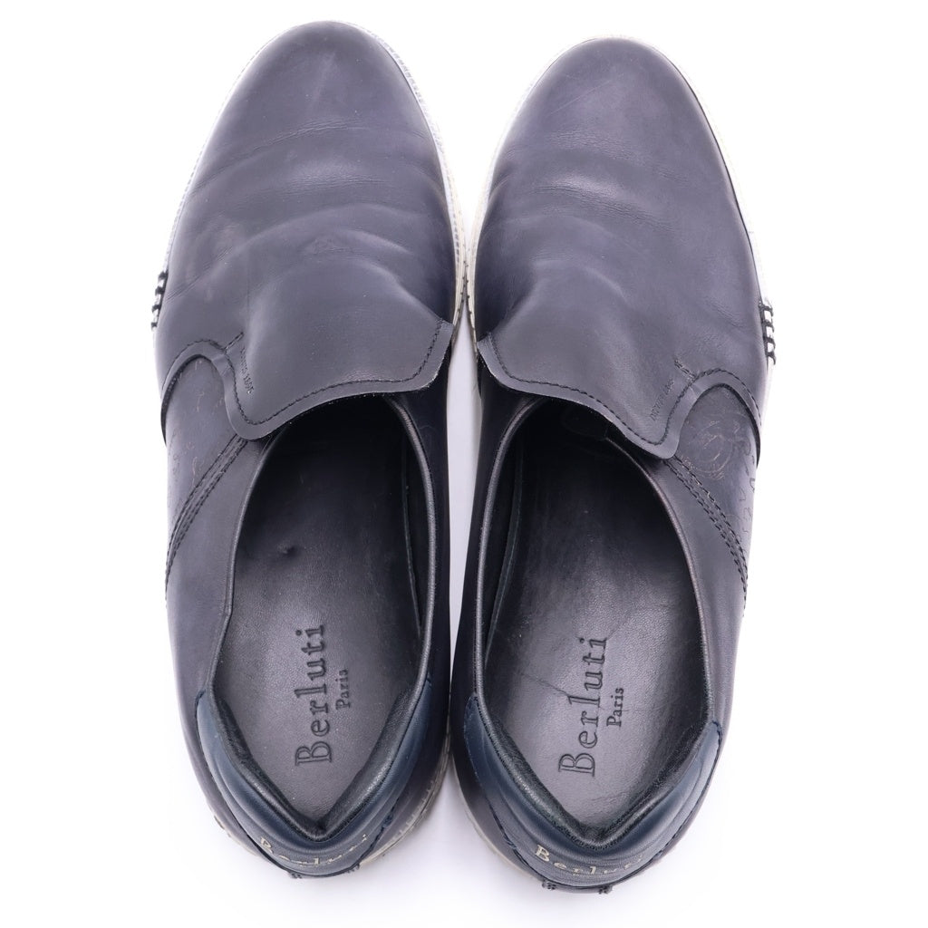 Berluti(ベルルッティ) カリグラフィー レザー スリッポン ローカットスニーカー ブラック