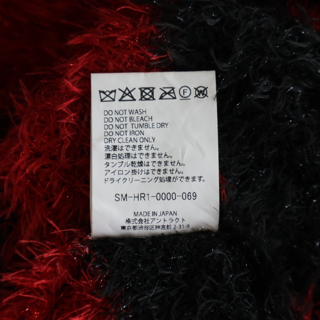 SAINT MICHAEL(セントマイケル) 25AW GLITTER BORDER CREW NECK KNIT グリッターボーダー クルーネックニット セーター ブラック/レッド SM-HR1-0000-069