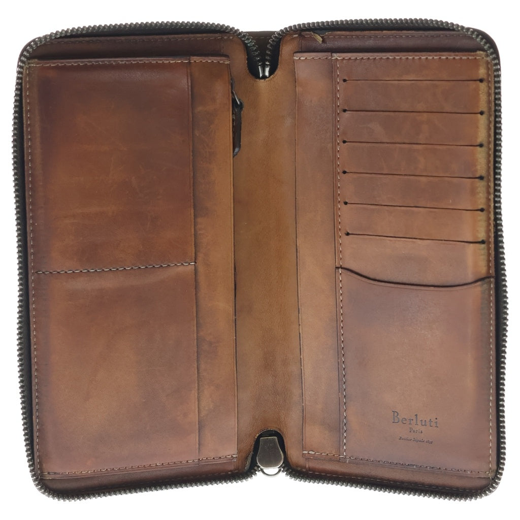 Berluti(ベルルッティ) ITAUBA イタウバ スクリットレザー ロングウォレット 長財布 ブラウン