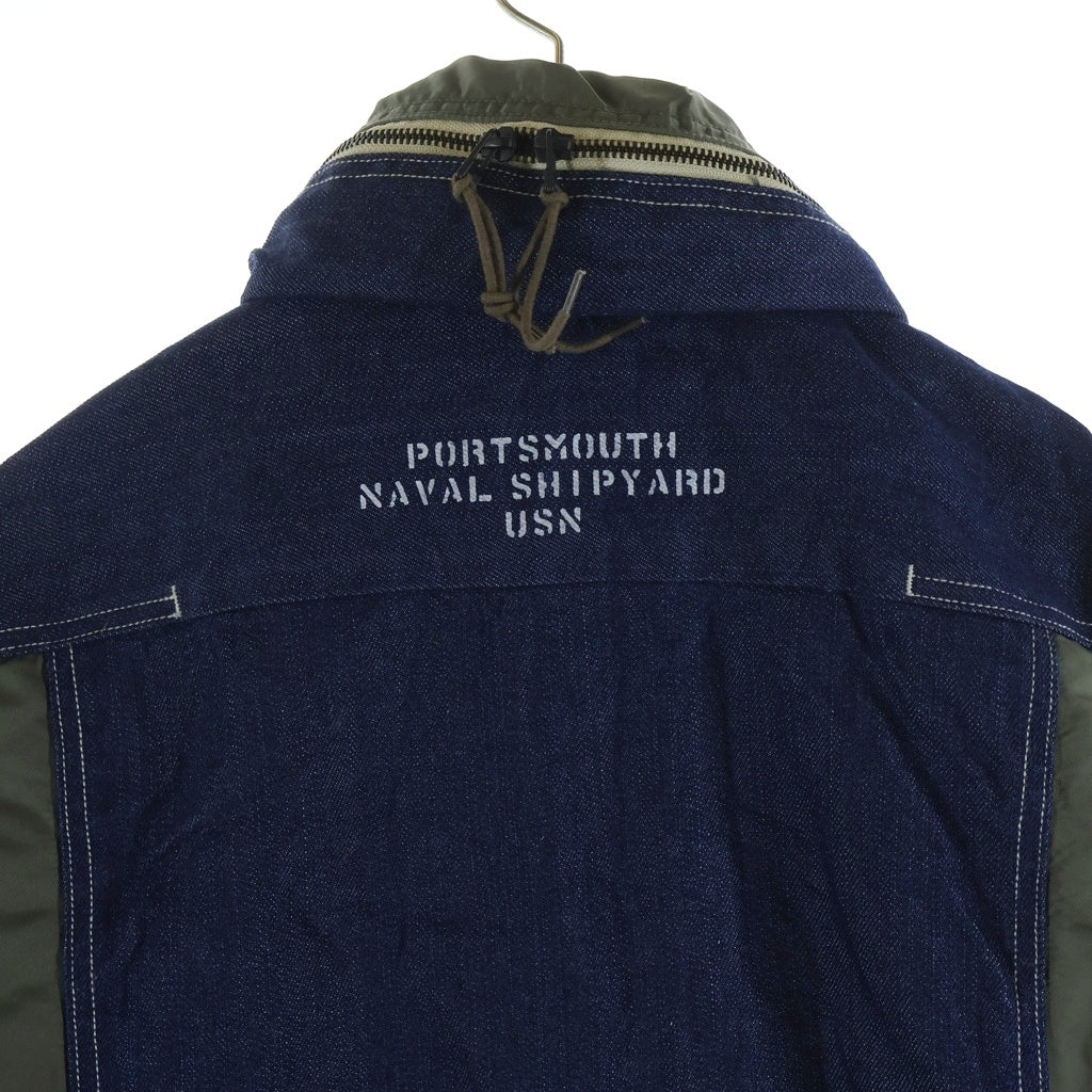 AVIREX(アヴィレックス) TYPE BLUE COMBINATION CUSTOM DENIM JACKET コンビネーション カスタムデニムジャケット インディゴ/カーキ 6102135