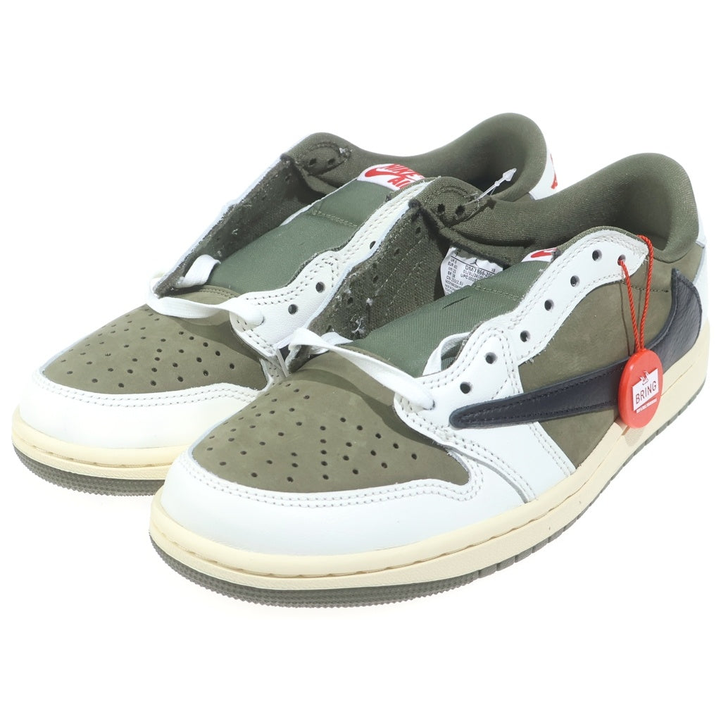 NIKE(ナイキ) ×TRAVIS SCOTT AIR JORDAN 1 LOW OG REVERSE OLIVE トラヴィススコット エアジョーダン リバースオリーブ ローカットスニーカー カーキ US7/25cm DM7866-200