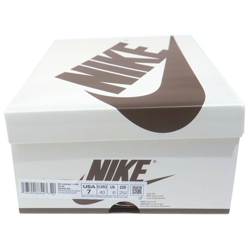 NIKE(ナイキ) ×TRAVIS SCOTT AIR JORDAN 1 LOW OG REVERSE OLIVE トラヴィススコット エアジョーダン リバースオリーブ ローカットスニーカー カーキ US7/25cm DM7866-200