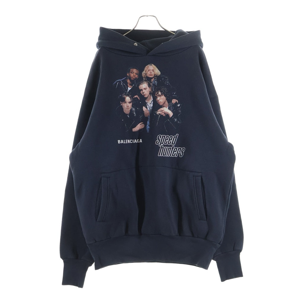 BALENCIAGA(バレンシアガ) 19AW Speed Hunters Hoodie スピードハンターズ プルオーバースウェットパーカー フーディー ネイビー 541873 TCV37