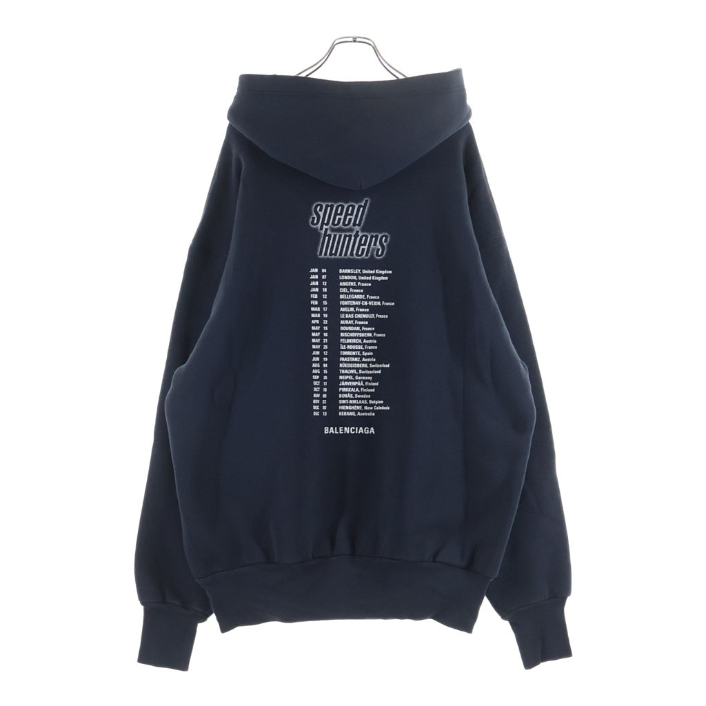 BALENCIAGA(バレンシアガ) 19AW Speed Hunters Hoodie スピードハンターズ プルオーバースウェットパーカー フーディー ネイビー 541873 TCV37
