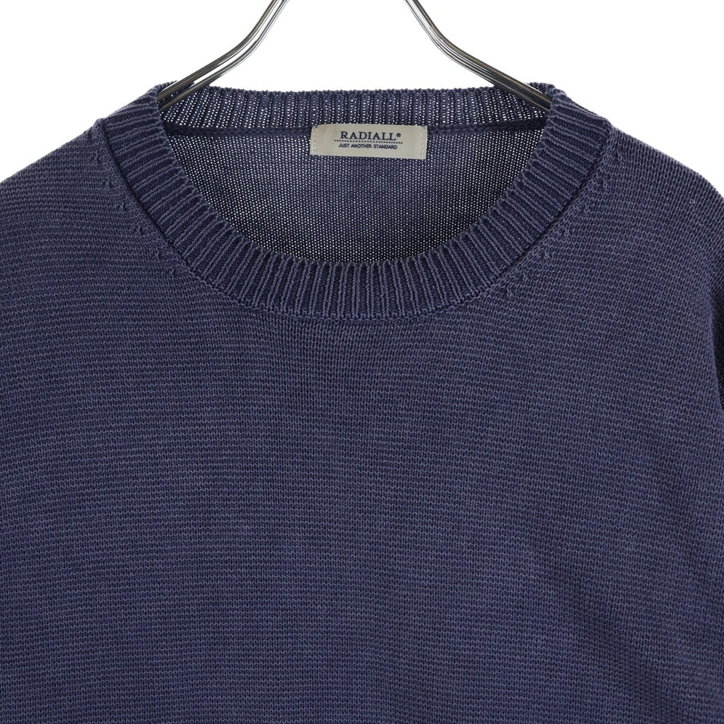 RADIALL(ラディアル) 24AW FALCON WAGON CREW NECK SWEATER L/S ファルコンワゴン コットンニット セーター ネイビー RAD-24AW-KNIT004