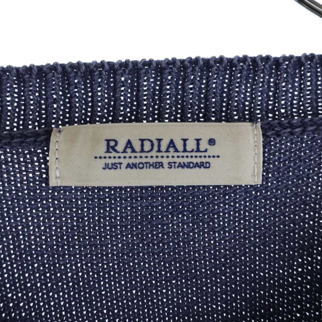 RADIALL(ラディアル) 24AW FALCON WAGON CREW NECK SWEATER L/S ファルコンワゴン コットンニット セーター ネイビー RAD-24AW-KNIT004